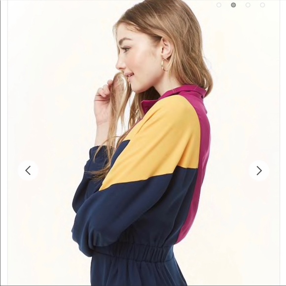 Zippered Colorblock Romper - Picture 2 of 4